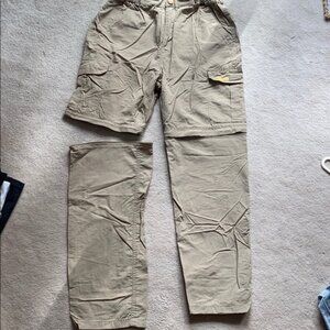 Pants tan Zip off into shorts